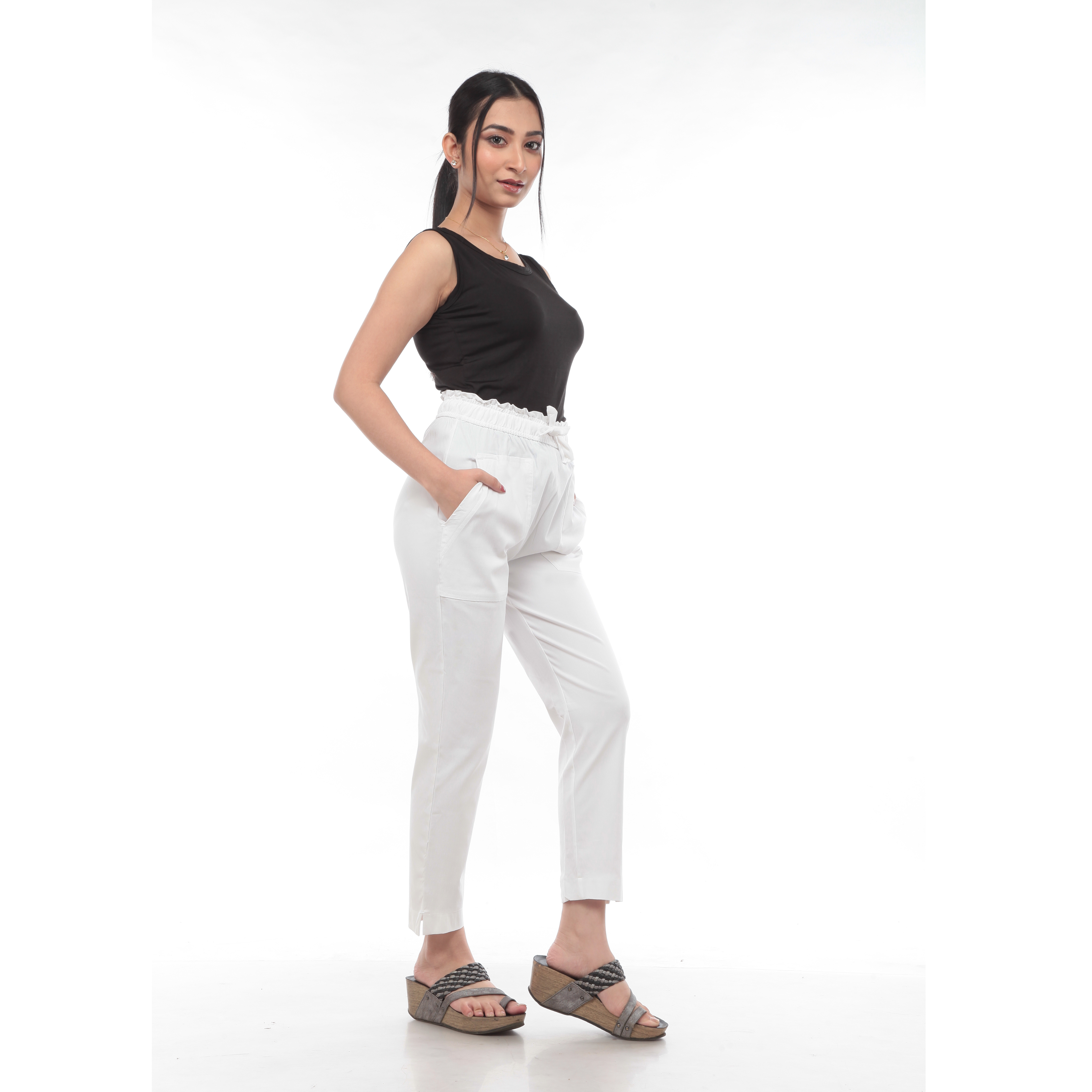 Buy Styli Beige Straight Fit High Rise Trousers for Womens Online  Tata  CLiQ